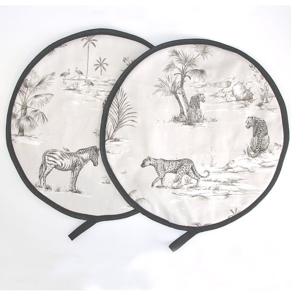 Aga Hob Lid Mats Leopard Zebra Pads Covers Surface Savers Grey Safari