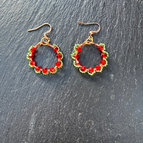 Christmas Wreath Earrings 