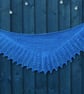 Ultramarine Blue pure wool laced edged scarf shawl - design S122 - Image 7