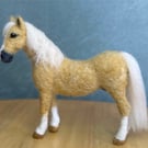Handmade Needle Felted Palomino Horse - Collectible Wool Sculpture 