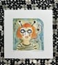 Orange Buzzy Bee - Collagraph Print - Image 3