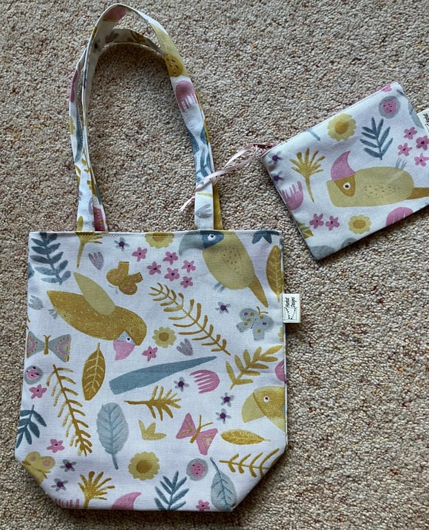 Toucan Tote & Purse set, Handmade in the UK