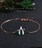 Opal Wishbone  Opal Bracelet with 925 Sterling Silver Chain