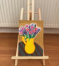 Pink Roses & Lavender in Yellow Jug - Original Oil Pastel Art-Floral Still Life  - Image 1