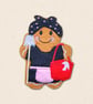 Mrs Mop Gingerbread Decoration - Embroidered Cleaner Character