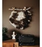 Art felt wall hanging Heart shaped Jacob fleece  natural and tactile - Image 3