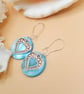 Turquoise Shell and Heart Pendant with Matching Earrings, Gift for Her - Image 3