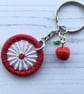 Keyring with Dorset Button and Apple Charm - Image 1
