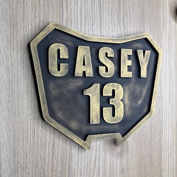Motocross Personalised Racing Plate 3D Wall Sign - Kids Bedroom Decor 