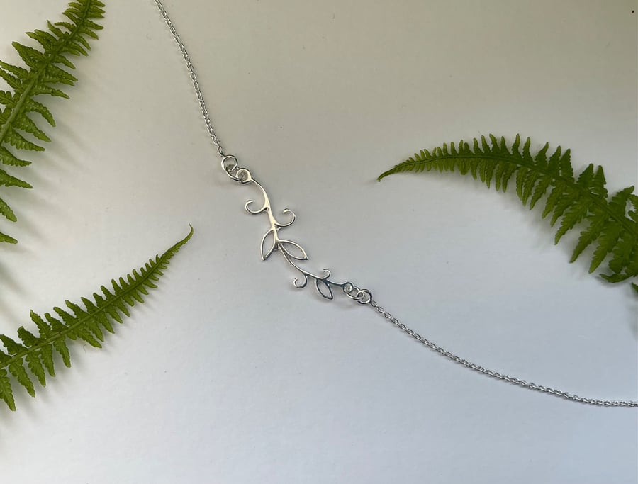 Sterling Silver leaf connector bracelet