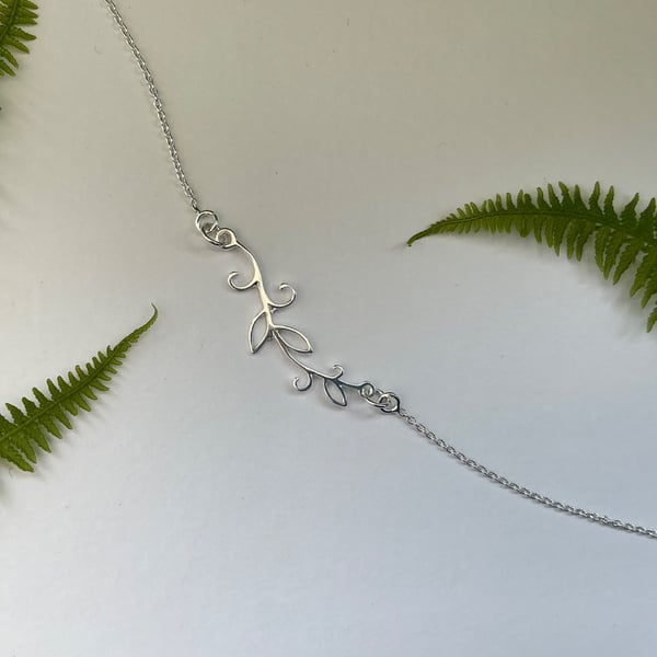 Sterling Silver leaf connector bracelet