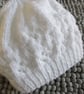 3-6 months White Lacey Baby Beanie - Image 2