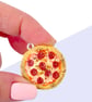 Polymer Clay Pizza Keychain Cute Handmade Mini Food Keyring Novelty Bag Charm
