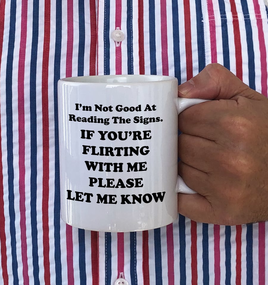 Funny Autism Meme Mug – “I’m Not Good at Reading Signs” Neurodivergent Humour