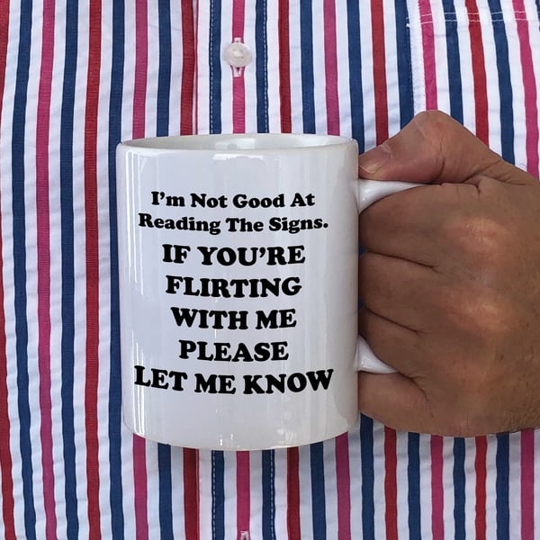 Funny Autism Meme Mug – “I’m Not Good at Reading Signs” Neurodivergent Humour