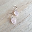 Sterling silver rose quartz drop earrings