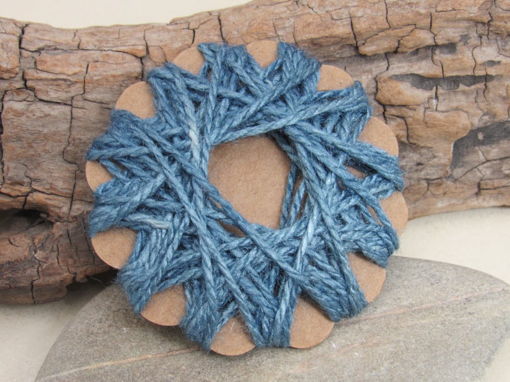 10m Natural Indigo Dye Thick Tussah Silk Embroidery Thread