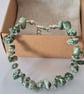 Green and White Camouflage Jasper Handmade Bracelet. Handmade Jewellery. Gift. - Image 2