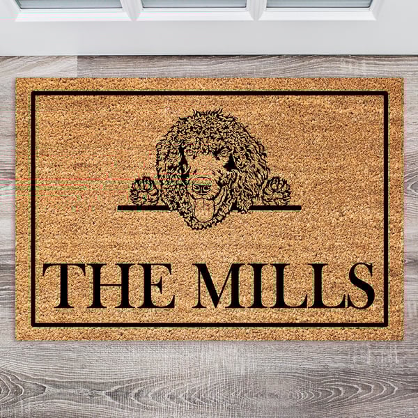 Irish Water Spaniel Door Mat - Personalised Irish Water Spaniel Welcome Mat 