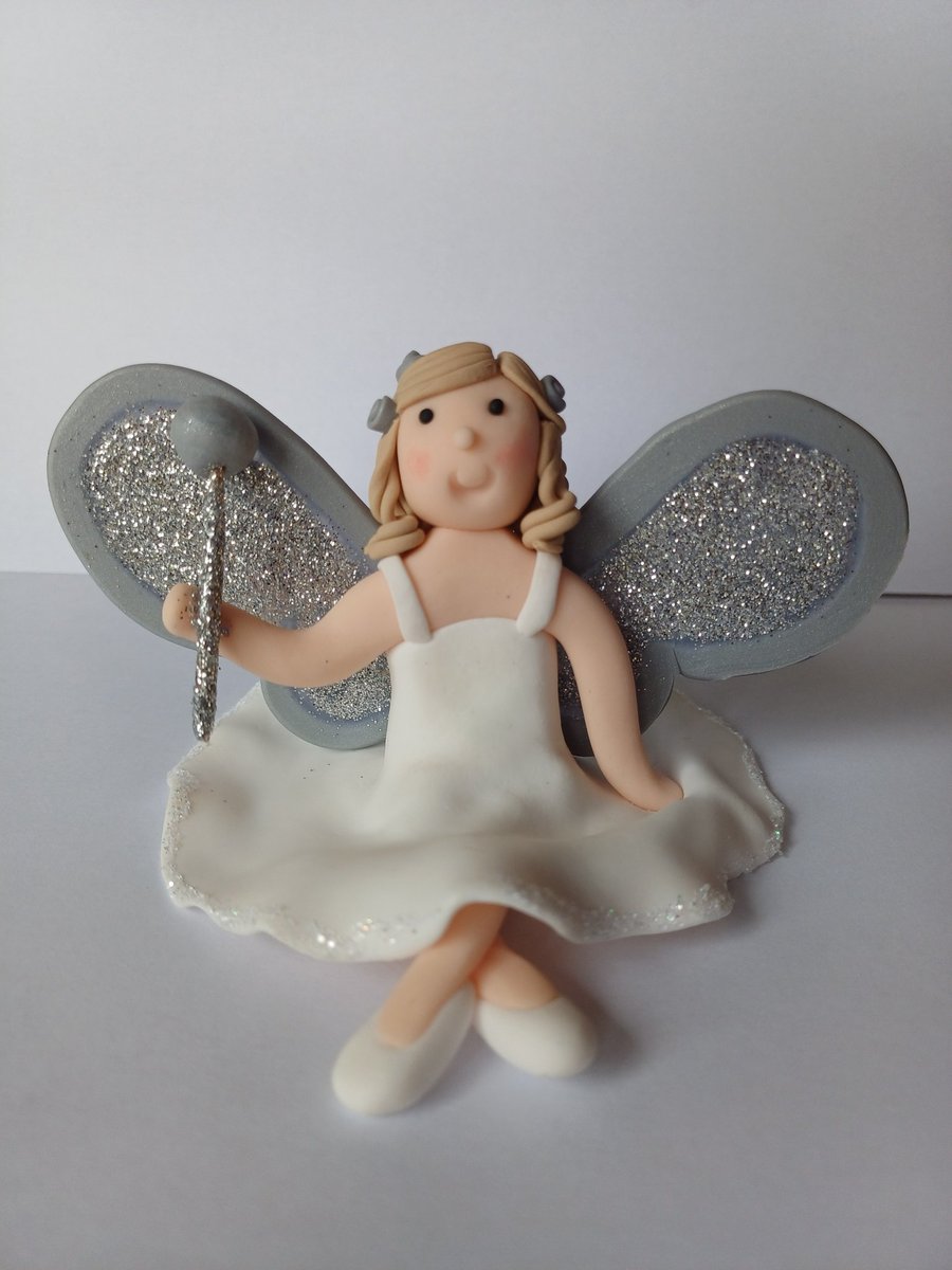 White and silver glitter fairy