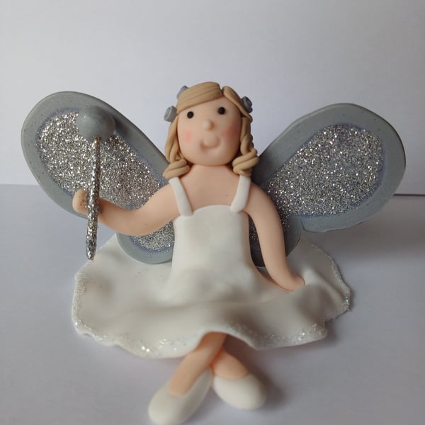 White and silver glitter fairy