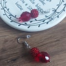 Beaded Bead and Czech Glass Earrings