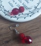 Beaded Bead and Czech Glass Earrings