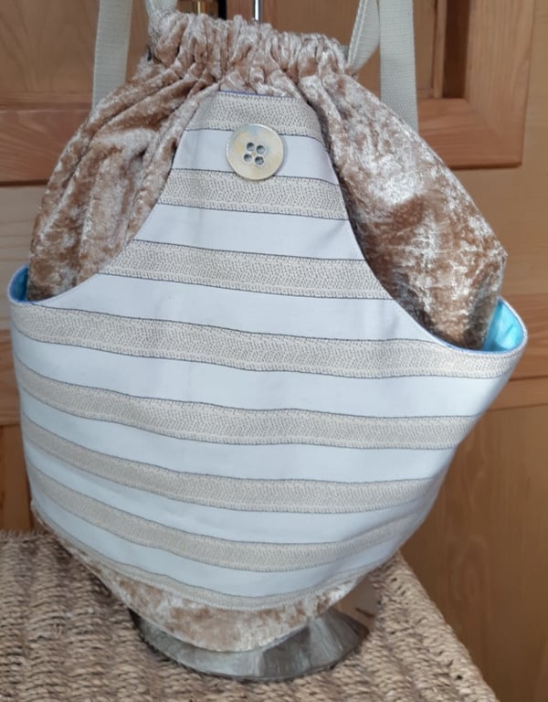 Buttermilk velour backpack