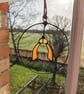 Stained Glass Sycamore Seed Mini Wreath, Autumnal Tiffany Suncatcher - Image 3