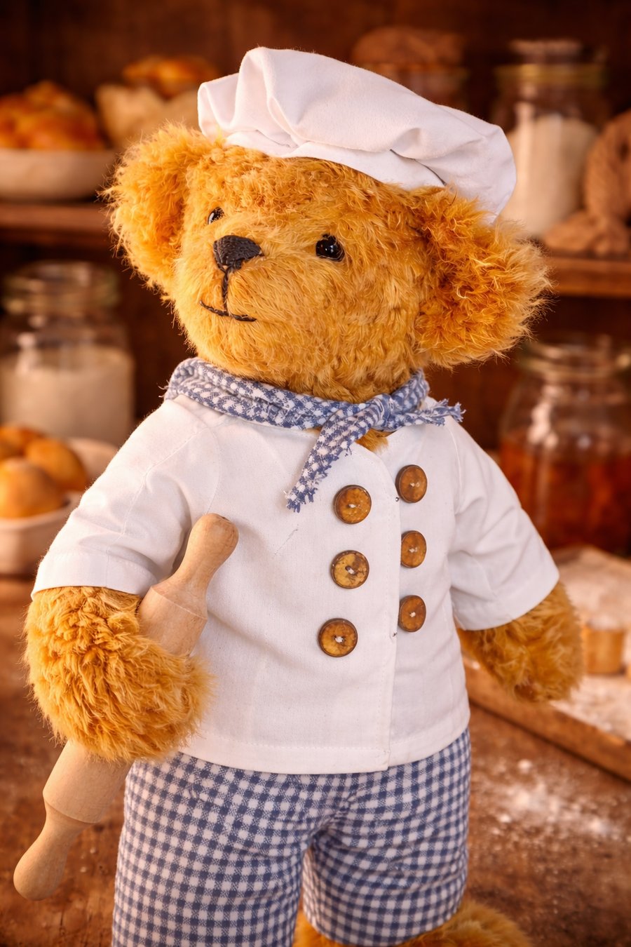 Gordon the Chef Hand-Sewn Mohair Teddy Bear