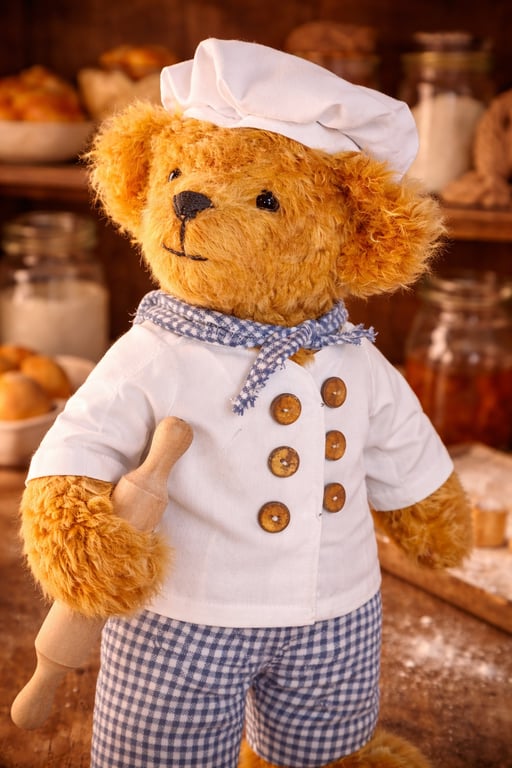 Gordon the Chef Hand-Sewn Mohair Teddy Bear