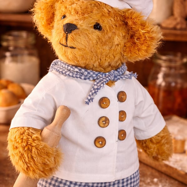 Gordon the Chef Hand-Sewn Mohair Teddy Bear