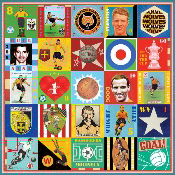 Wolves Pop Art Football Print