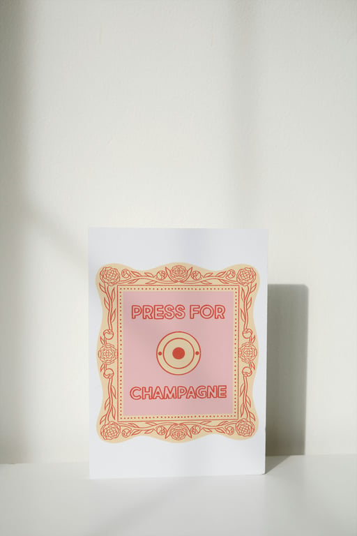 Press For Champagne Celebration A6 Card