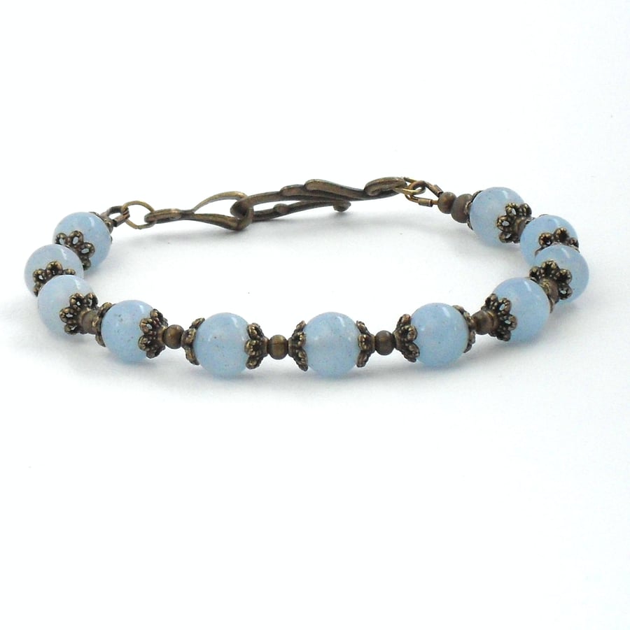 Blue jade handmade bracelet