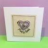 Special Wedding Anniversary Card with Embroidered Heart 