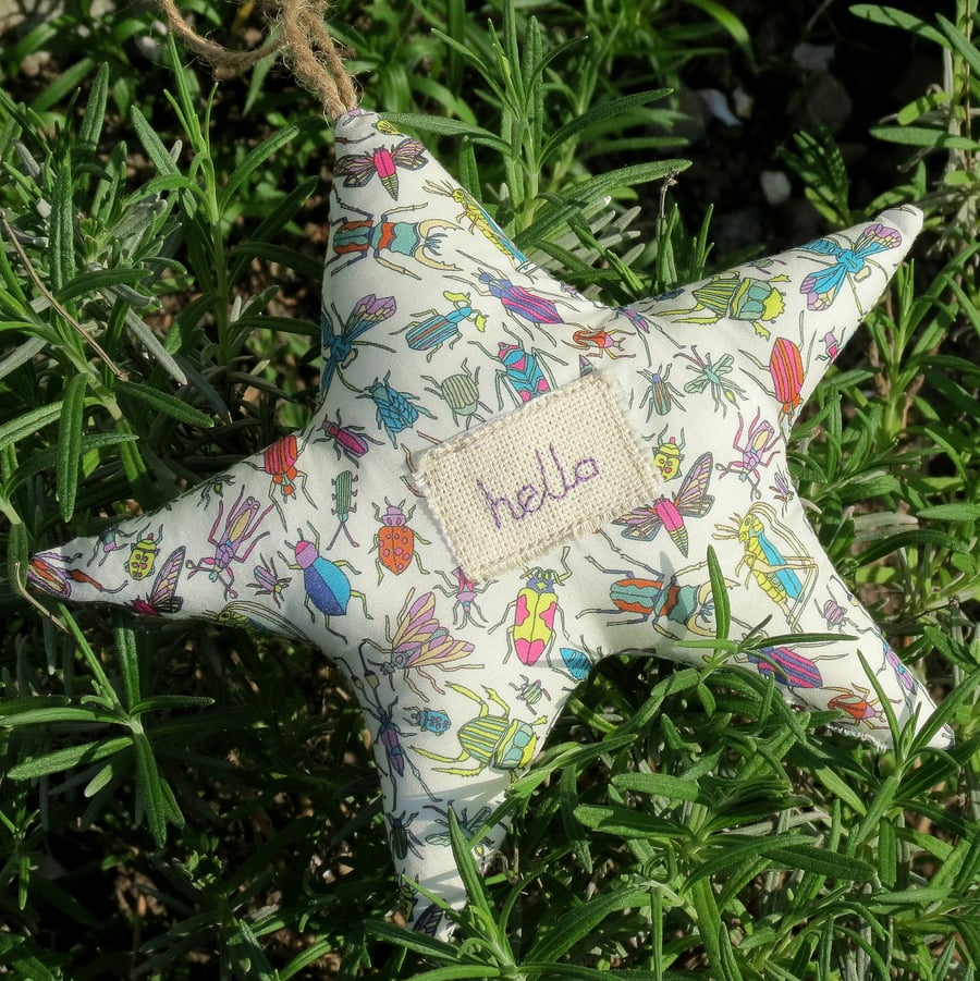 Hello!  A hanging star made from Liberty Lawn.