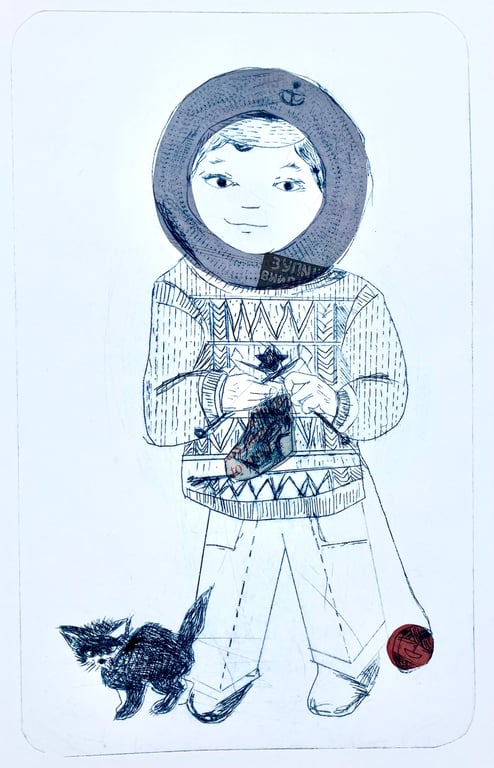 Humber Keel Sailor and Cat