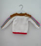 White jumper with coloured stripes  - Image 8