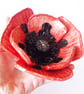 Oriental Poppy Ceramic Ornament - Handmade - Image 4