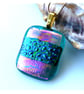 Dichroic Glass Pendant 277 Pink Emerald Handmade with gold plated chain - Image 7