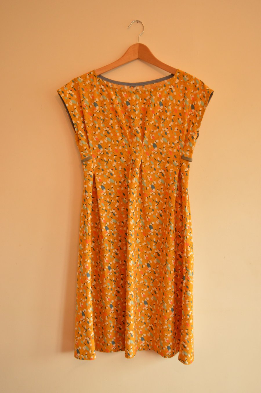SALE  Floral tea dress in mustard size 12