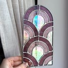 Stained Glass Purple Art Deco Inspired Sun Catcher