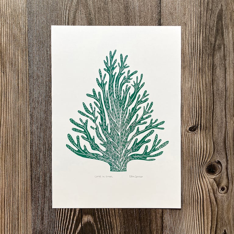 Coral in Green Nature Giclée Art Print