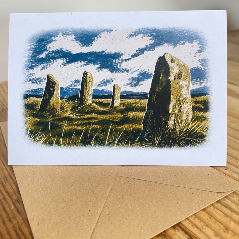 Blank Card A6 Landscape - Boskednan Stone Circle