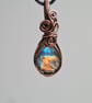 Multicoloured Natural Labradorite Copper Necklace Pendant Gift Crystal Jewellery - Image 4