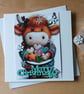 Highland Cow Christmas Card 