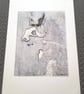 Mixed Media Art Print - 'Hare' Limited Edition