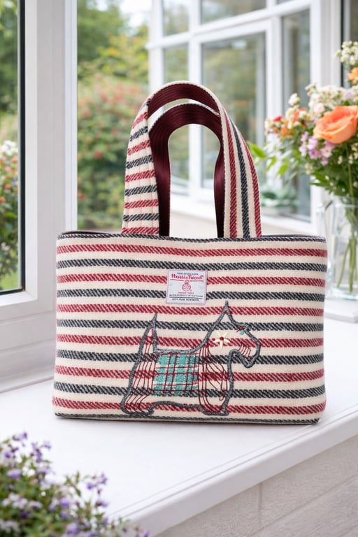 Unique and unusual Harris Tweed Scottie Bag handbag or shoulder bag