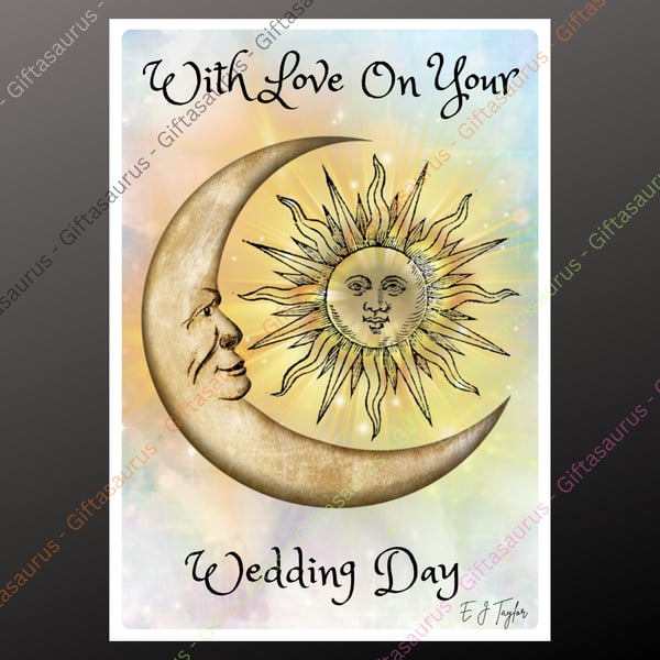 Personalised Wedding Card Plantable Seeded Optn Pagan Wiccan Pentagram Celestial